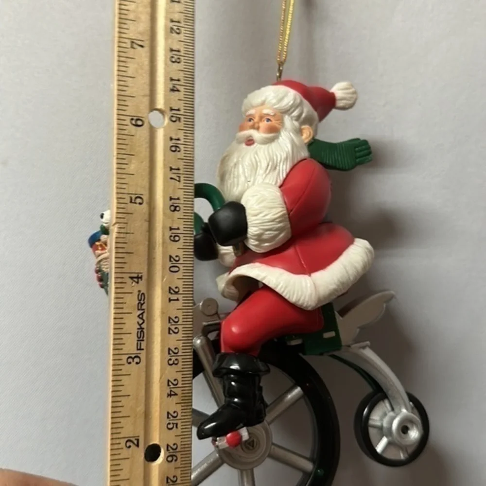 Vintage 90’s cycling Santa‎ ornament (does not move or play music)